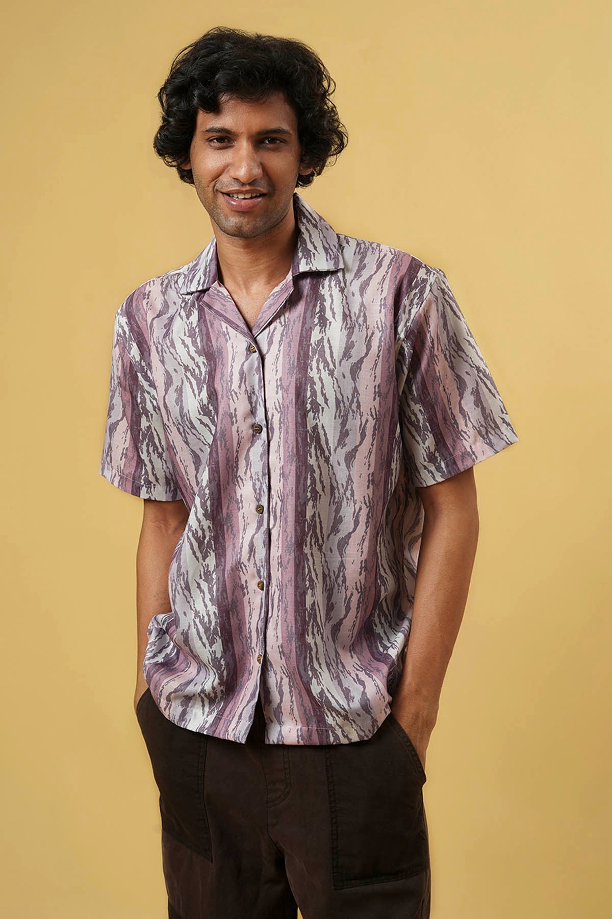 Multicolor Marble Print Shirt For Men at ScrollnShops
